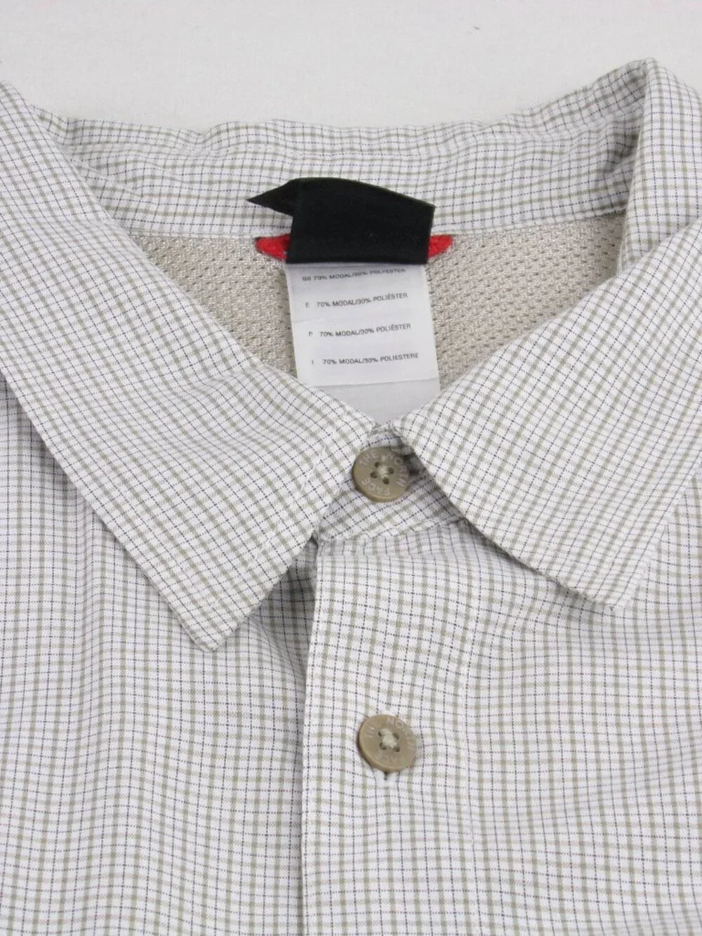 The North Face Hiking Shirt XL Gray Gingham Check Performance Summer Outdoor